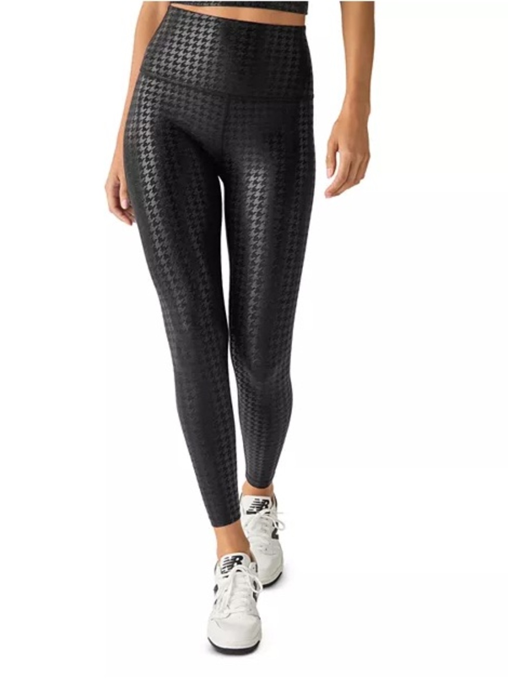 Beyond Yoga Women's Caught in The Midi High-Waisted Leggings- Houndstooth Black